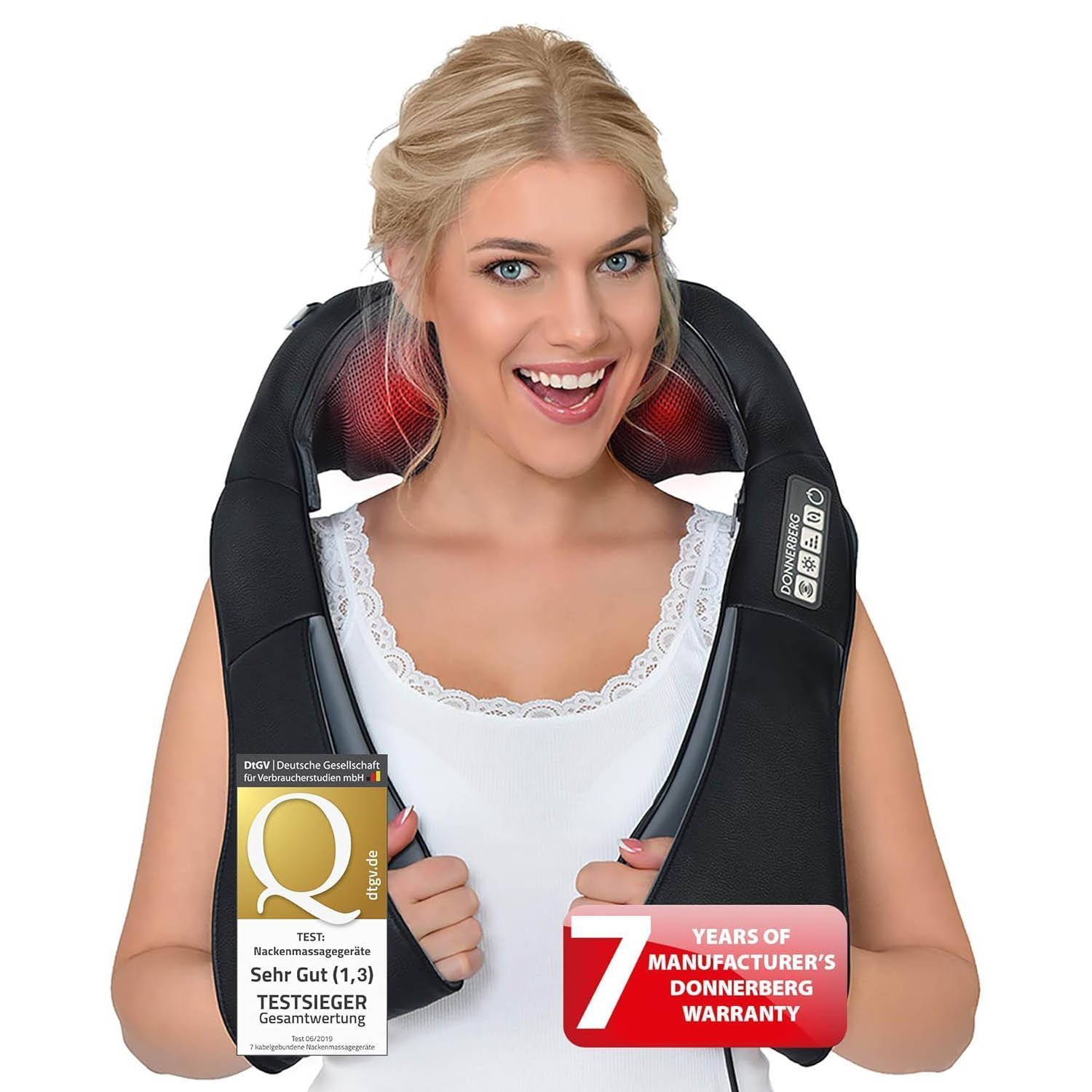 Donnerberg Neck Massager with Heat / 7 Years Warranty/Shiatsu Neck, Shoulder Back Massager for Pain Relief & Relaxation