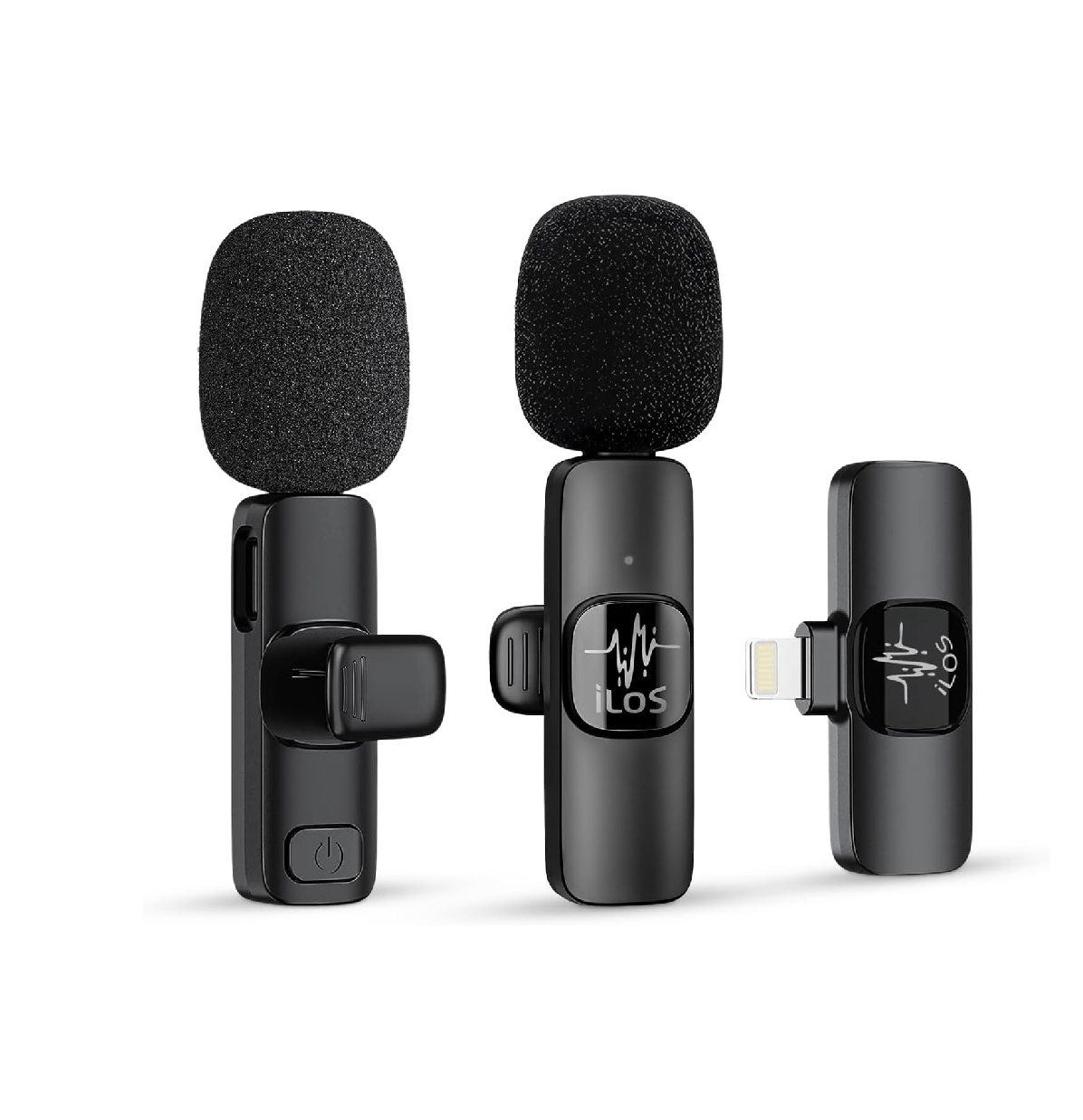 ILOS Wireless Lavalier Microphone for iPhone Clip-On Mic, Noise Reduction, 65ft Range, 8H Battery, Bluetooth, Plug & Play - Ideal for Vlogging, YouTube, Podcasts, Interviews