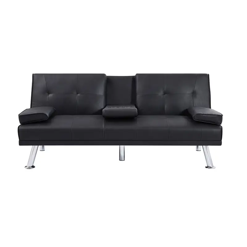 Foldable sofa bed with coffee cup holder