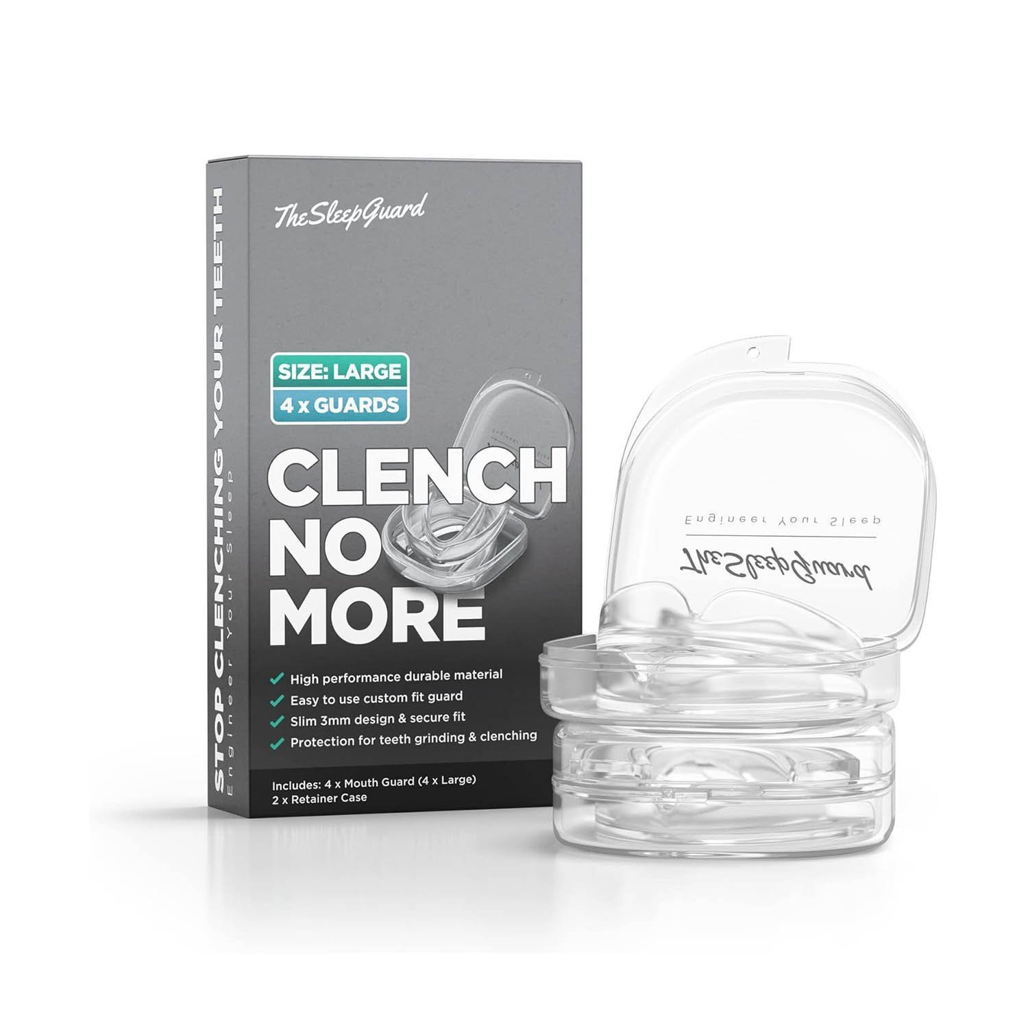 TheSleepGuard [Mens] Mouth Guard for Teeth Grinding [Pack of 4, Large]