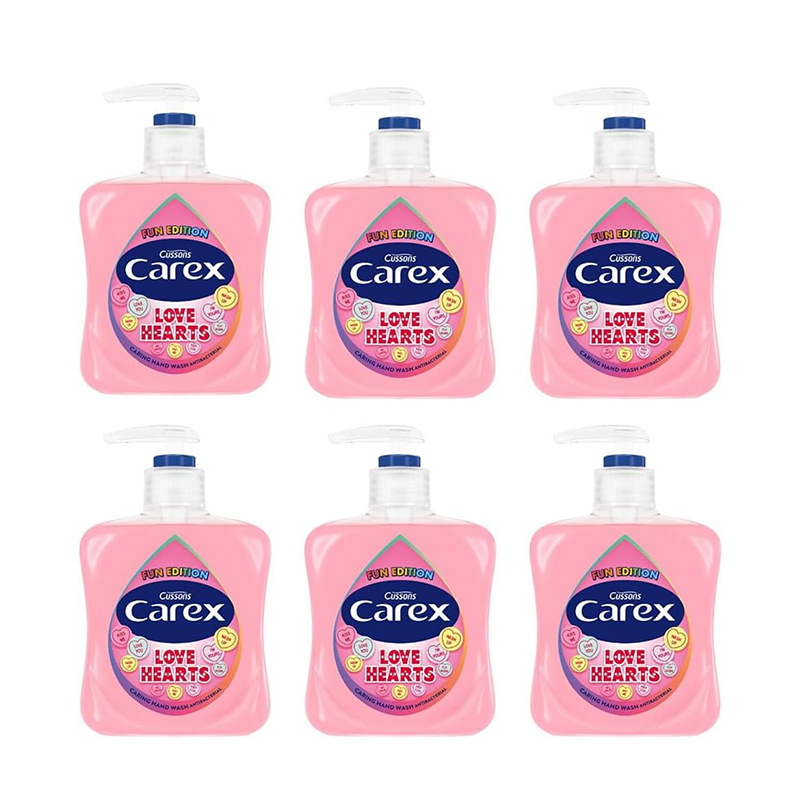 Carex Fun Editions Love Hearts Hand Wash Pack of 6, 250 ml