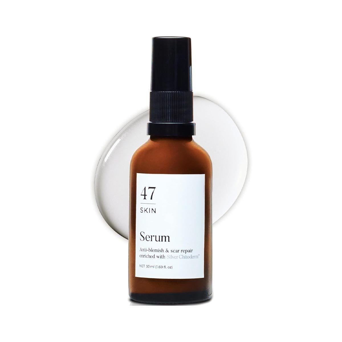 47 Skin Hydrating Face Serum for Clearing Acne and Scars, Anti-Blemish & Scar Repair Serum Skincare Treatment with Silver Chitoderm Smooth Skin Moisturiser Serum for All Skin Types - 30ml