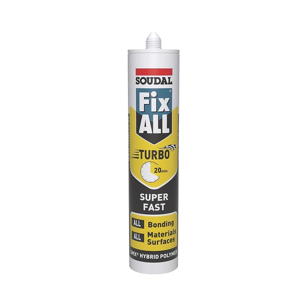 SOUDAL FIX ALL TURBO HYBRID POLYMER ADHESIVE WHITE 290ML (269KV)