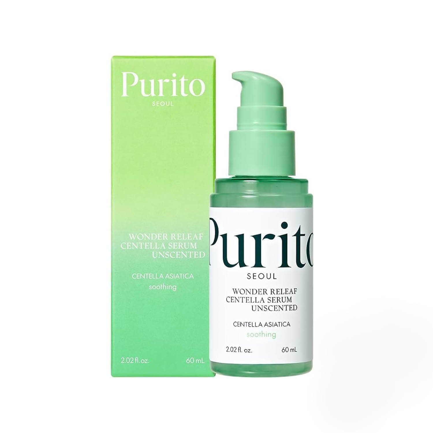 PURITO Centella Unscented Serum, Korean Skin Care, 60ml 2fl.oz