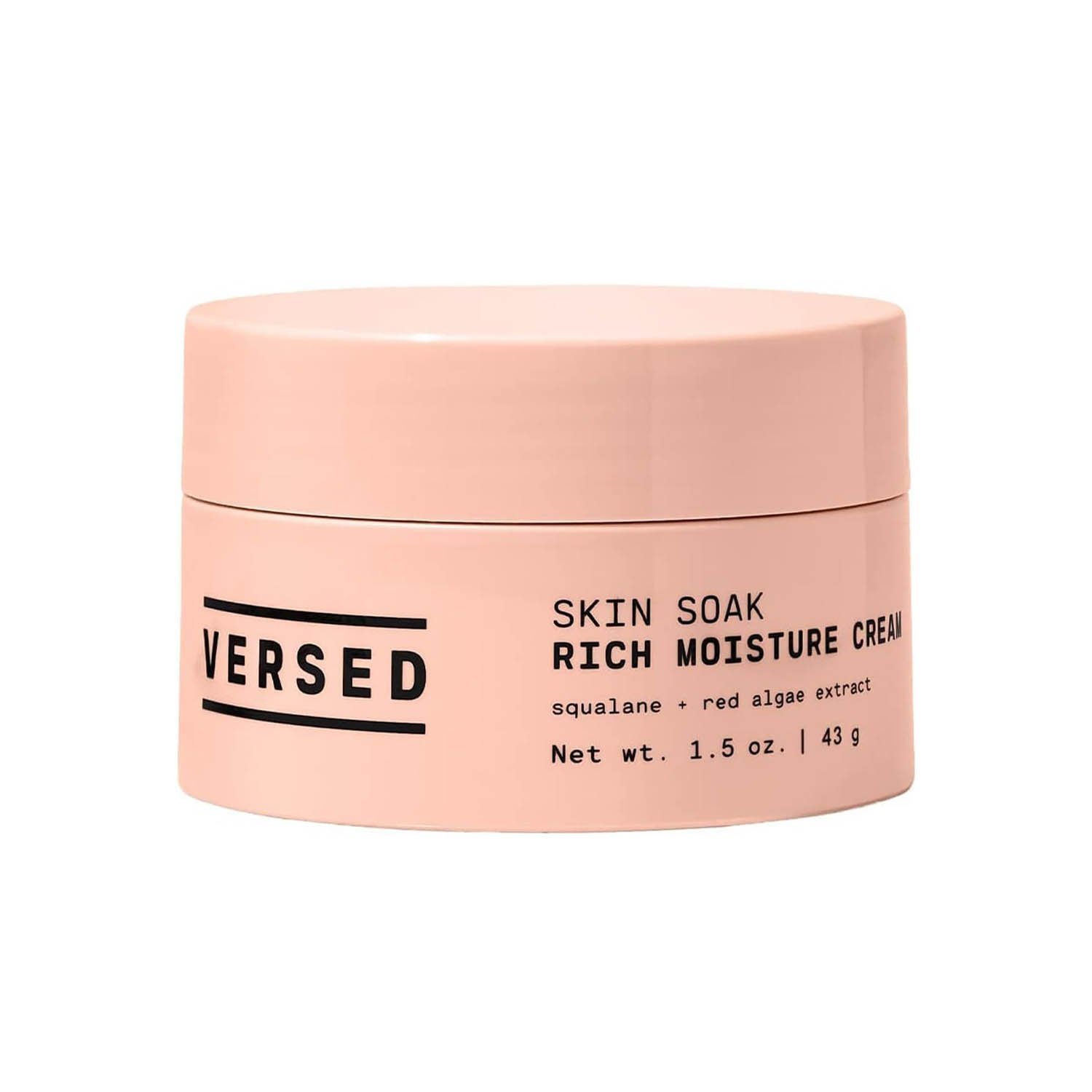 Versed Skin Soak Rich Moisture Face Cream - Daily Facial Moisturizer with Squalane Oil - Non-Greasy Night Cream for Aging, Dry Skin - Vegan