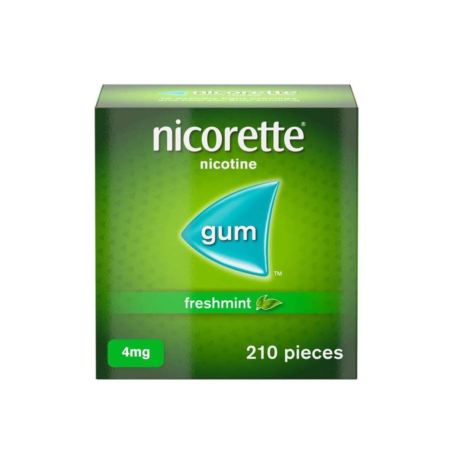Nicorette Freshmint 4mg Gum (210 Pieces) - Pleasant Freshmint Flavour, Chewing Gum
