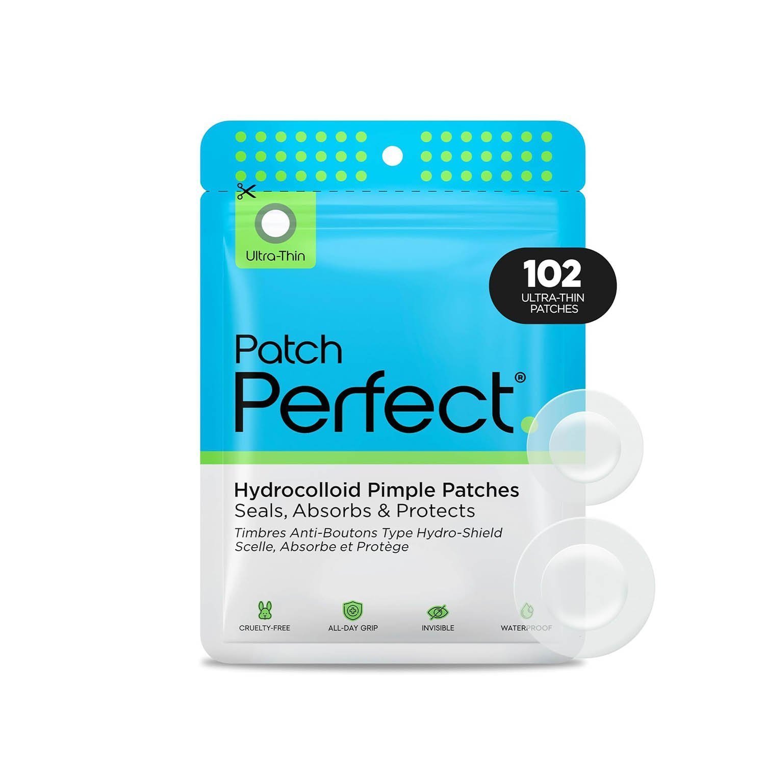 Patch Perfect Spot Patches (102 Count), Vegan & Cruelty-Free Spot Stickers (2 Sizes)
