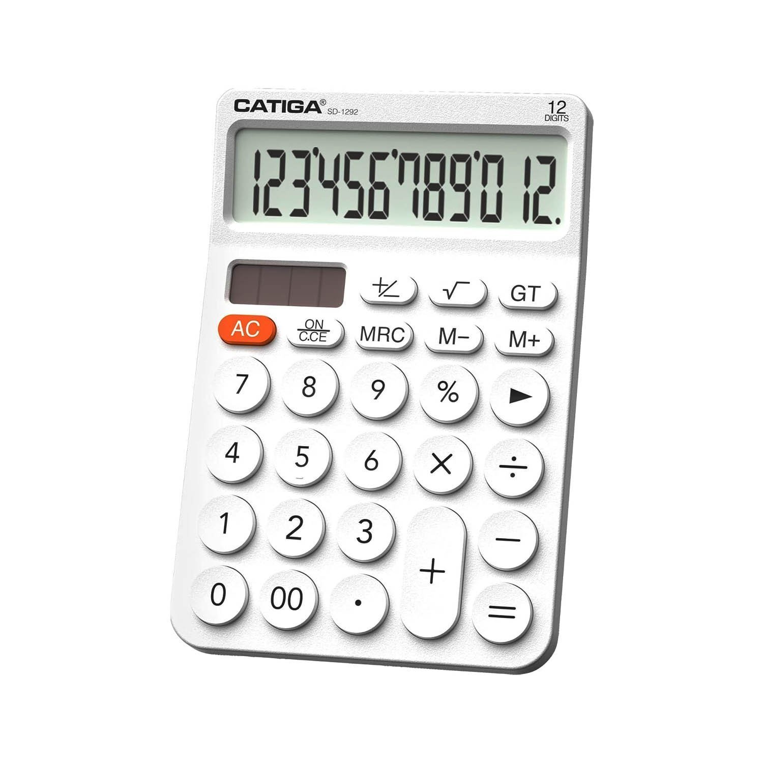 CATIGA 12 Digit Desktop Calculator with Large LCD Display, 4 Funtions Calculator - SD-1292