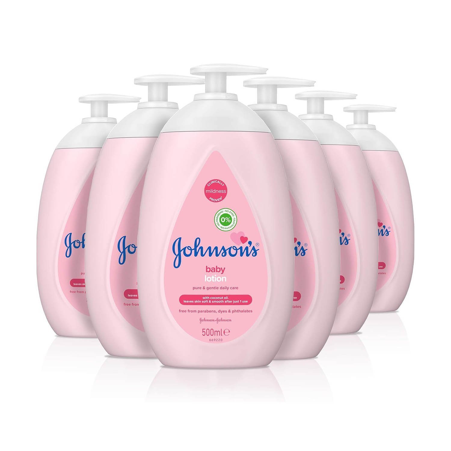 Johnson's Baby Lotion 500ml Coconut Oil for Soft Skin 6 Pack
