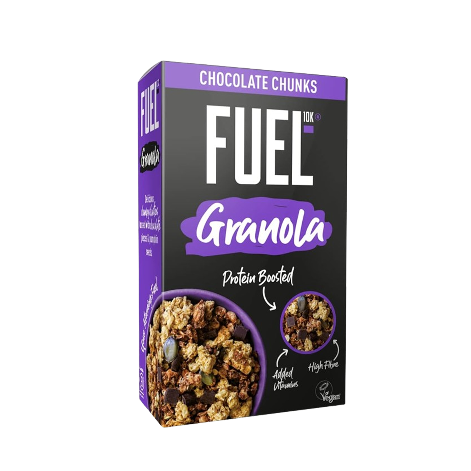 FUEL10K Chocolate Chunky Granola, Protein Boosted & High in Fibre, 400 g (Pack of 6)